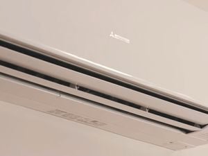 Close up of mitsubishi air conditioner