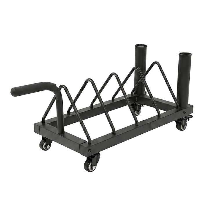 Centra Horizontal Bumper Plate Rack with Wheels Barbell Weight Storage Holder