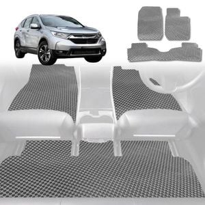 6D Diamond Car Floor Mats for Honda CR-V 2012-2017-Full Set-Grey-Outback GT
