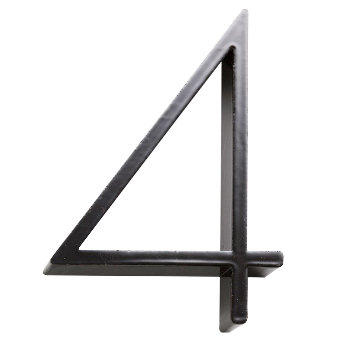 Sandleford 120mm Black Slimline Numeral 4 With Fixing
