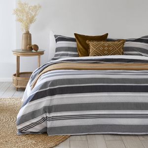 Bambury Queen Bed Indiana Grey Quilt Cover Set Soft Touch Woven Home Bedding