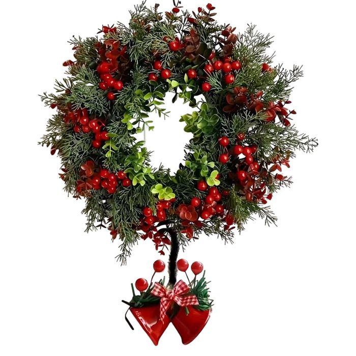 Lifebay Christmas Bell Wreath for Door Table Decor