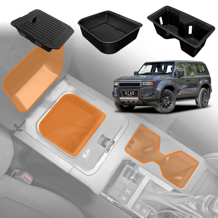 Centre Console Organizer Tray For Toyota Prado 250 Series With Cool Box 2024-onwards Armrest Storage Box Cup Holder Car