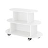 Lauft Rotating 3-Tier Display Shelf Oval Organizer Rack Lockable Wheels