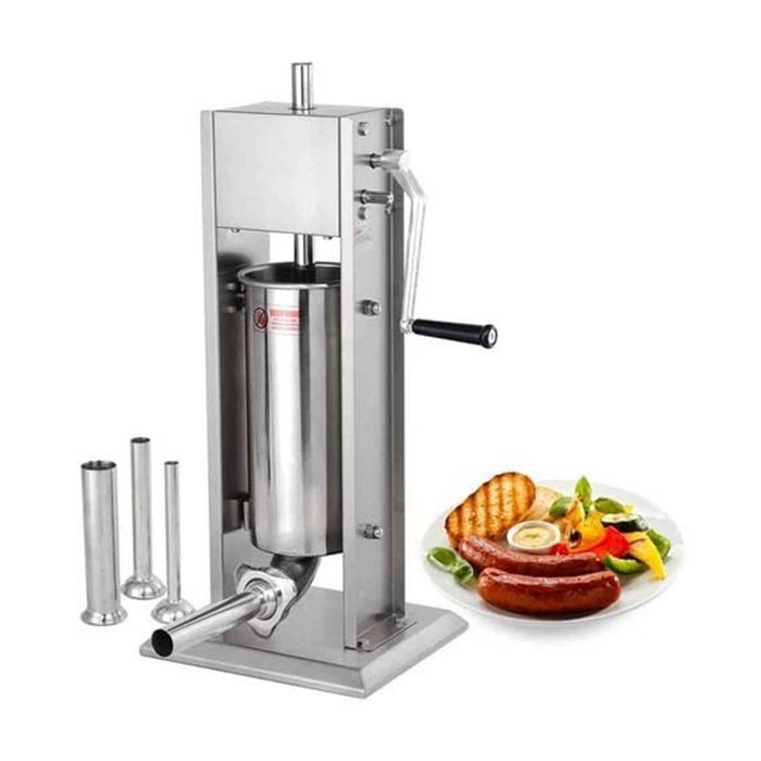 Sausage Stuffer Maker 5L Horizontal Manual Stainless Steel Air Release Horns