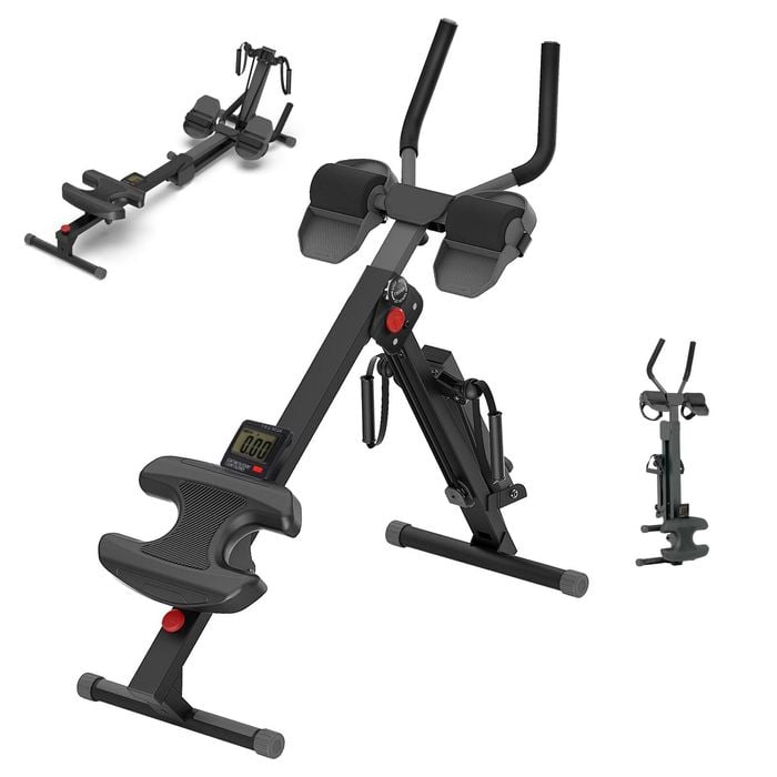 Advwin Multi-Function Rowing Machine, AB Workout Machine w/2-Level Angle, 4-in-1 Full Body Fitness Equipment for Home Gym Use