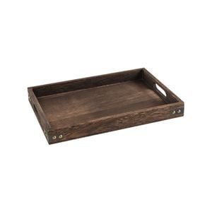 SOGA Medium Walnut Rectangle Wooden Tray
