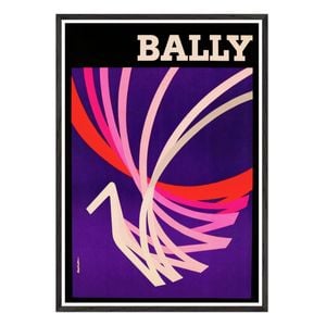 Galrie Bally Vintage Art Deco Poster Elegant Abstract Artwork for Home Decor, Black Frame, A4 21 x 30cm (8 x 12inch)