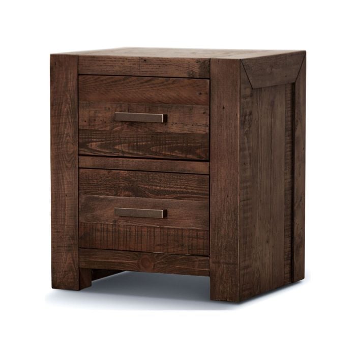 Catmint Bedside Tables 2 Drawers Storage Cabinet Shelf Side End Table Grey Stone