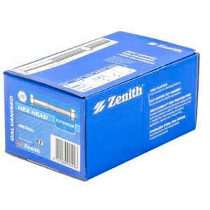 Zenith M8 x 90mm Galvanised Hex Head Bolt And Nut - 50 Pack
