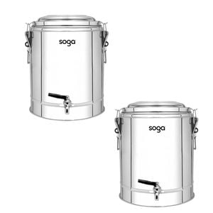 SOGA 2X 40L Stainless Steel Beverage Dispensers with Tap