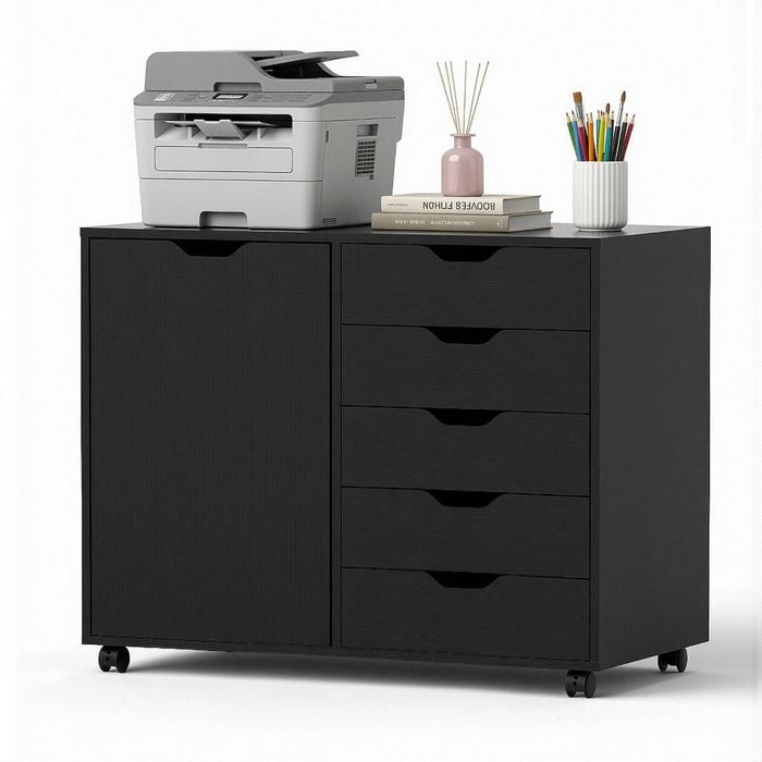 Artiss Mobile Filing Cabinet 5 Drawer With Door