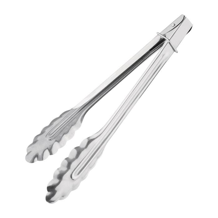 Nisbets Essentials Catering Tongs Stainless Steel All Purpose Kitchen Utensils 240mm