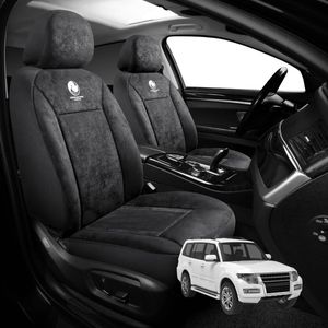 Australian Goose Edition Front Seat Covers for Mitsubishi Pajero 2006 - 2021 (NS/NT/NW/NX) - Suede, Universal Fit - Black