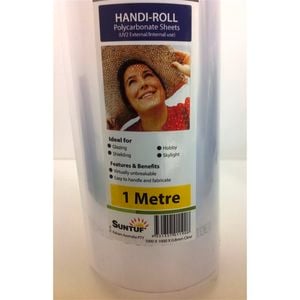 Suntuf 1 x 1m x 0.8mm Clear UV2 Polycarbonate Sheet Handi-Roll - 1000mm