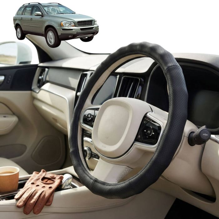 Australian Goose Steering Wheel Cover for Volvo XC90 2002 - 2014 Circle Black
