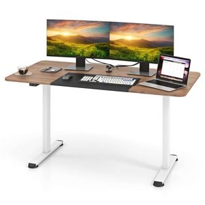 Costway 1.4 x 0.7M Electric Standing Table Motorised Computer Desk Natural