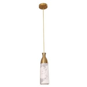 Cla Lighting Marmol Interior Marble Cylinder Pendant Light White Marble