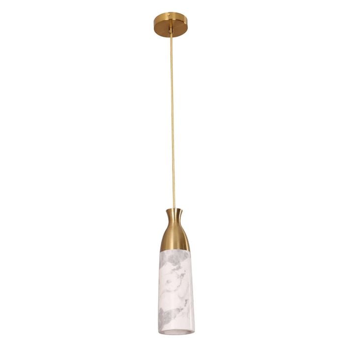 Cla Lighting Marmol Interior Marble Cylinder Pendant Light White Marble
