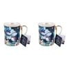 2x Australian Flora Blue Wren 360ml Coffee Mug New Bone China Drink Cup w/Handle