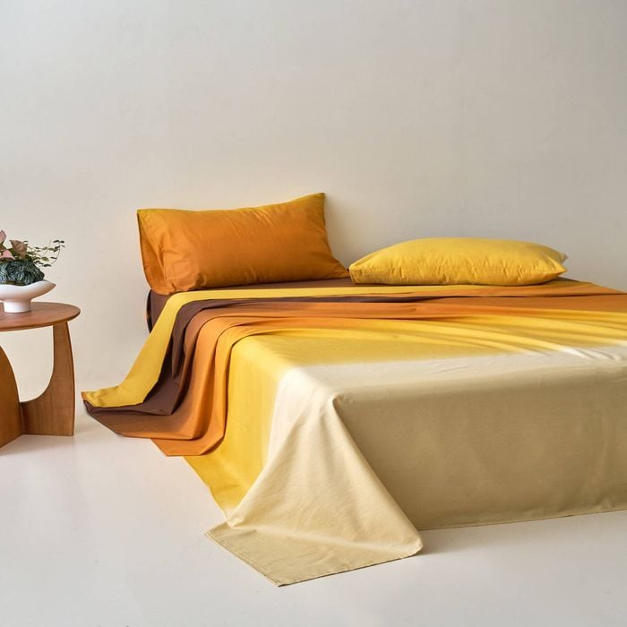 Yellow Ombre 100% Cotton Bedding Sheet Set - Double Size