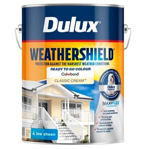 Dulux 10L Classic Cream Low Sheen Weathershield Exterior Paint