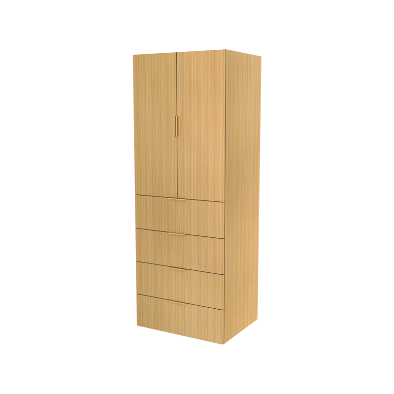 Lugna 2048 x 750 x 580mm Sand Hanging 4 Drawers Double Door Storage Cabinet