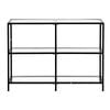 VEVOR 3-Tier Glass Console Table Black Modern Rectangle Sofa with Iron Legs for Living Room