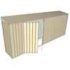 Build-a-Shed 0.8 x 5.2 x 2m Skillion Shed with Double Hinged Side Doors - Cream