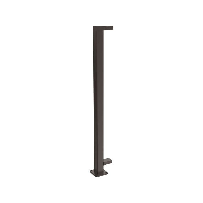 ProtectorAl 1010mm Black Aluminium Flanged End Balustrade Post 