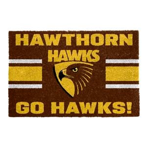 AFL 60 x 40cm Hawthorn Coir & PVC Doormat - Single