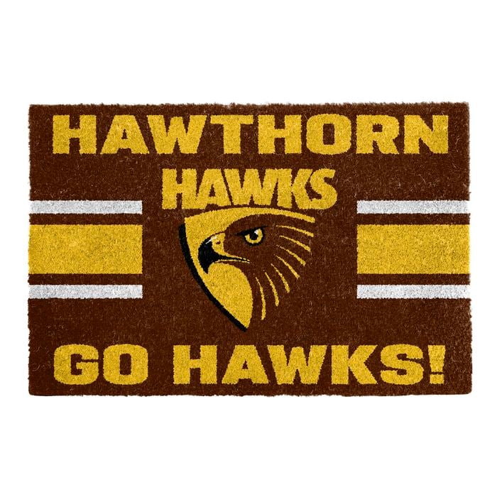 AFL 60 x 40cm Hawthorn Coir & PVC Doormat - Single