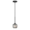 Telbix Bobo Modern Pendant Hanging Lamp Light Glass Metal Black Smoke Matte