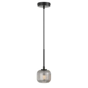 Telbix Bobo Modern Pendant Hanging Lamp Light Glass Metal Black Smoke Matte