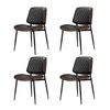 Oikiture Set of 4 Dining Chairs Retro Faux Leather Black