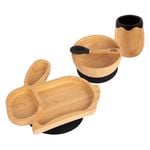 Tiny Dining 4pc Bamboo Rabbit Baby Feeding Set with Suction Cup
