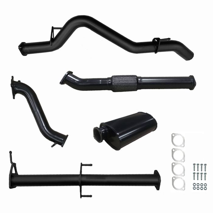 Ignite Exhausts Turbo Back For Mitsubishi Ml Triton 3.2l 3" No Cat With Muffler Black Aluminised Steel