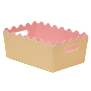 Stakt 1.8L Yellow/Pink Two Tone Scallop Storage Basket