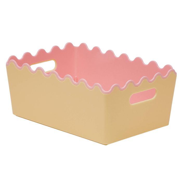 Stakt 1.8L Yellow/Pink Two Tone Scallop Storage Basket