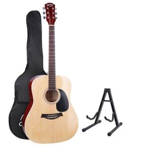Alpha Acoustic Guitar 41in with Stand - Nature