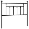 vidaXL Headboard Metal Bed Header Bedroom Furniture Black 107 cm King Single