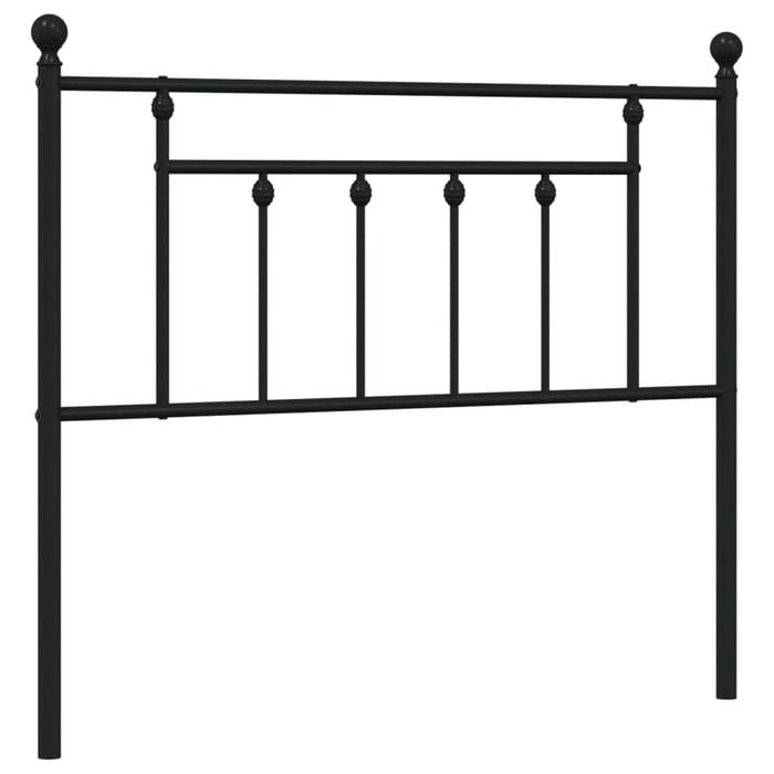 vidaXL Headboard Metal Bed Header Bedroom Furniture Black 107 cm King Single
