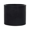 220 x 250mm Black Large Round Linear Ceramic Pot