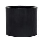 220 x 250mm Black Large Round Linear Ceramic Pot