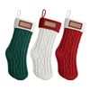 Jingle Jollys 3PCS Personalized Christmas Stockings Leather Patches 16 Inch Knitted Contrast Colour
