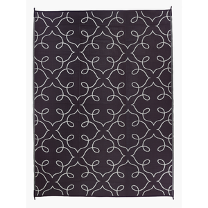 Fab Habitat 270x360cm Black & White Syracuse Floral Pattern Foldable Waterproof Large Camping Mat