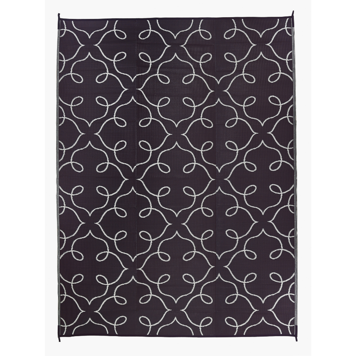 Fab Habitat 270x360cm Black & White Syracuse Floral Pattern Foldable Waterproof Large Camping Mat