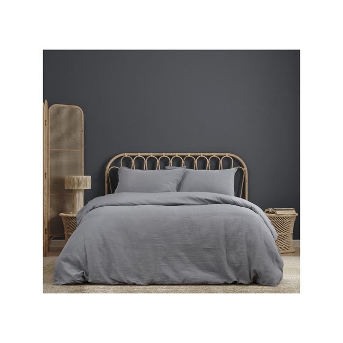 Ardor Boudoir Queen Bed Earth Double Gauze Quilt Cover Set Grey