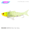 Samaki Vibelicious Thumper Tail Soft Vibe 125mm/30g Fishing Lure Chartreuse UV Head