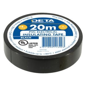 DETA 20m 18mm Black Insulation PVC Tape
